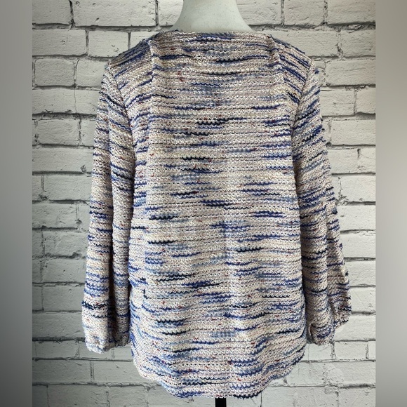 Madewell Pink Purple Marl Knit Lightweight Crop V Neck Boho Sweater size Medium - Picture 8 of 11